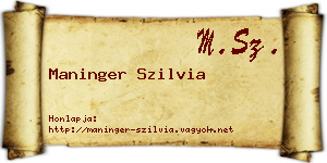 Maninger Szilvia névjegykártya