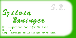 szilvia maninger business card